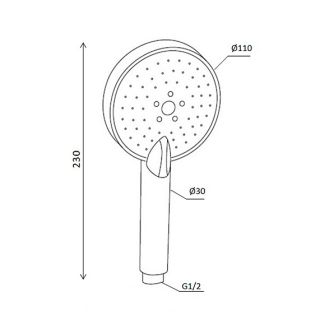 Душевая лейка Damixa Origin One 918100200 хром