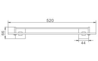 Полка стеклянная Haiba HB8607 хром