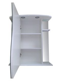 Зеркальный шкаф с подсветкой Misty Лиана 65см левый белый