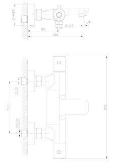 Смеситель для ванны Raiber Graceful RP-008 с термостатом хром