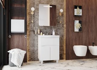 Шкаф-зеркало с подсветкой Onika Неаполь 206064 60см белый