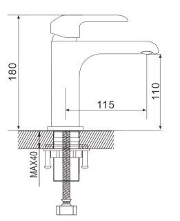 Смеситель для раковины Rose R2101F белый/хром