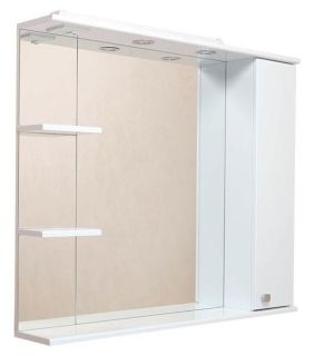 Шкаф-зеркало с подсветкой Onika Эльбрус 210004 правый 100см белый