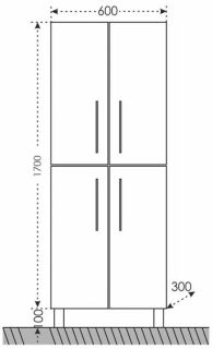 Пенал СанТа Вегас 526008 60см напольный/подвесной белый