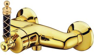 Смеситель для душа Boheme Vogue  Murano, черное_Комплект золото