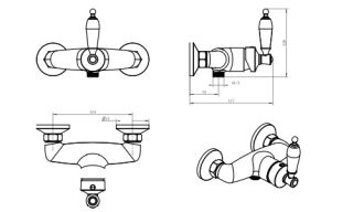 Смеситель для душа Boheme Vogue хром с прозрачным SW_Комплект хром