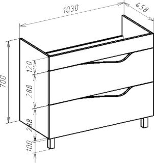 Тумба под раковину Bellezza Эйфория 105см белый 00000010218