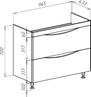 Тумба под раковину Bellezza Санриса 100см капучино 00000007821