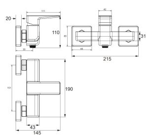 Смеситель для душа Omnires Parma никель PM7440IN