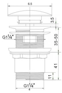 Донный клапан Orange X1-004сr универсальный