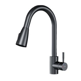 Смеситель для кухни Am.Pm X-Joy S F85B07522 с выдвижным изливом чёрный