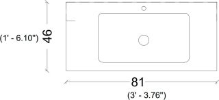 Раковина Armadi Art Vallessi 80см керамика белый глянец 838-080-WG
