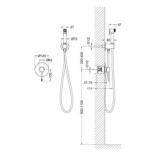 Гигиенический душ Timo Saona со смесителем чёрный 2389/03SM