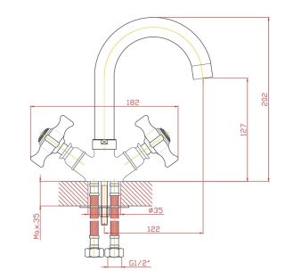 Смеситель для раковины Agger Retro-X A1701100
