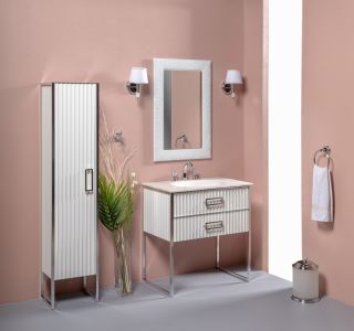 Тумба под раковину Armadi Art Monaco 80см белый/хром 866-080-WCR