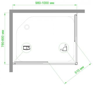 Душевой уголок Royal Bath HPD 100x80см хром RB8100HPD-T-CH