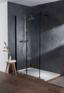 Душевая перегородка Jacob Delafon Serenity E14W100-BLV 100 см профиль чёрный стекло прозрачное