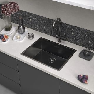 Мойка кухонная Reflexion Como 54-BL RX2054BL оружейная сталь