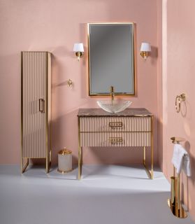 Тумба под раковину Armadi Art Monaco 100см капучино/золото 867-100-CPG