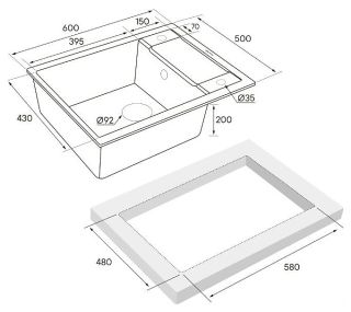 Мойка кухонная Paulmark Flugen PM216050-GR серый