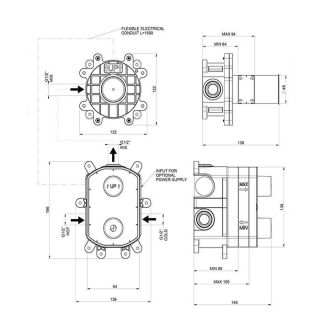 Скрытая часть для электронного смесителя Gessi 44665.031