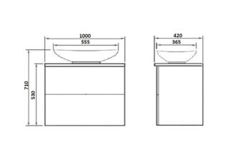 Тумба с раковиной Orange Otto Ot-100TuGLASS+G56 белый