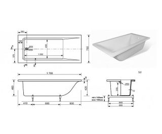 Ванна из литьевого мрамора Эстет Delta 170В silk ФР-00014389 170x70см белый матовый