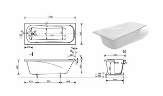 Ванна из литьевого мрамора Эстет Alfa 170А silk ФР-00014521 170x70см белый матовый
