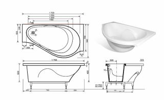 Ванна из литьевого мрамора Эстет Gracia silk ФР-00014530 П 170x94см белый матовый