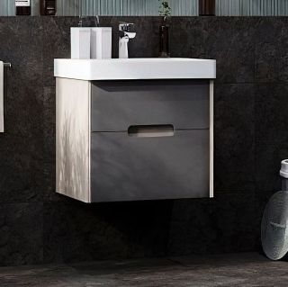 Тумба под раковину Акватон Оливия 55см грей/дуб ойстер 1A254201OLUG0