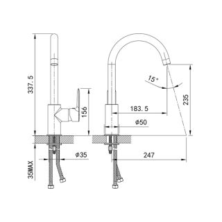 Смеситель для кухни IDDIS Cuba чёрный CU5BLJ0i05