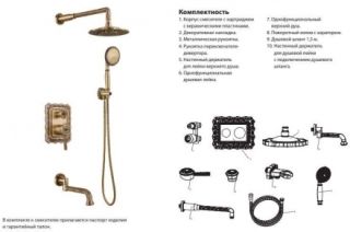 Душевая система скрытого монтажа Zorg Серия 100 A 104DS-SL