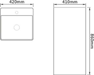 Раковина напольная SantiLine SL-4005MB 42см чёрный матовый
