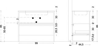 Ящик под консоль Armadi Art Loft 100см антрацит 894-100-A