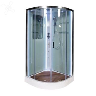 Душевая кабина Deto А09 LED с кнопкой и гидромассажем 90х90х220 см