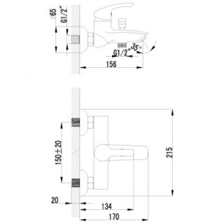 Смеситель для ванны Lemark Plus Strike (LM1102C)