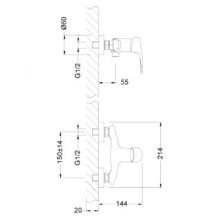 Смеситель для душа Lemark Linara (LM0403C)