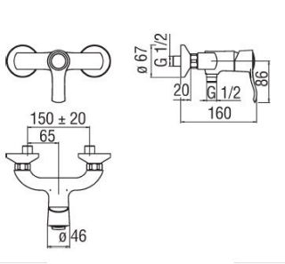 Смеситель Nobili Sofi SI98130CR для ванны с душем