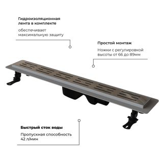 Душевой лоток RGW Drain Leo-20 60212080-01 80см хром