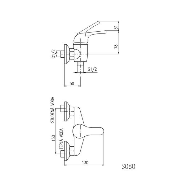 Смеситель для душа Rav Slezak Sazava SA380.5 хром