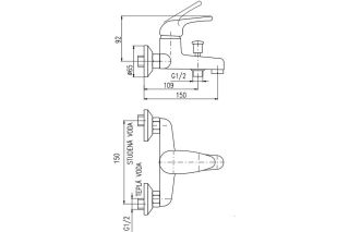 Смеситель для ванны Rav Slezak SAZAVA SA354.5 хром