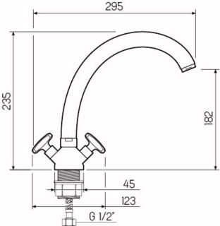 Смеситель для кухни РМС SL117-273F хром