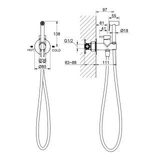 Гигиенический душ со смесителем Timo Saona 2337/19SM розовое золото