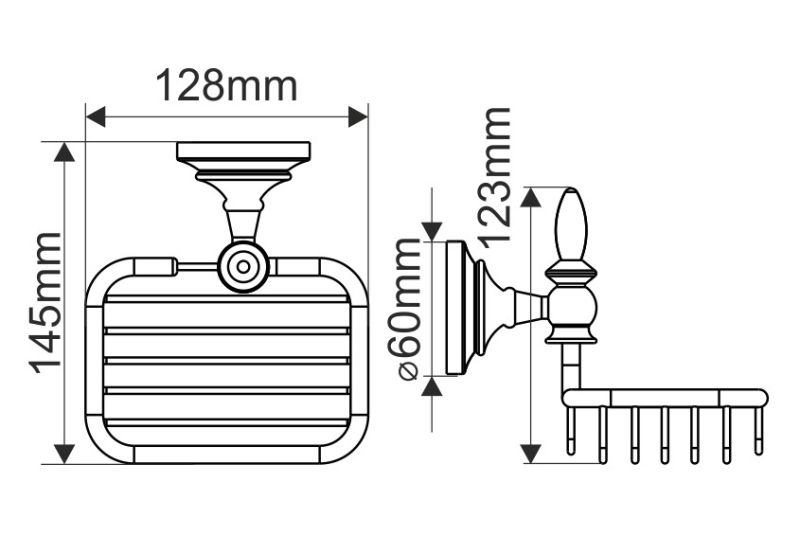 Мыльница Melana MLN-820012 хром/золото