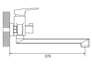 Смеситель для ванны Shevanik S8522T оружейная сталь
