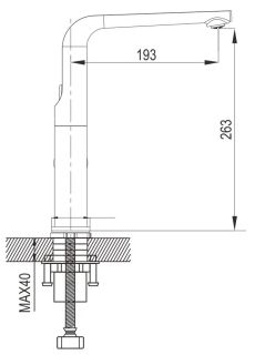 Смеситель для кухни Rose R2713H чёрный матовый