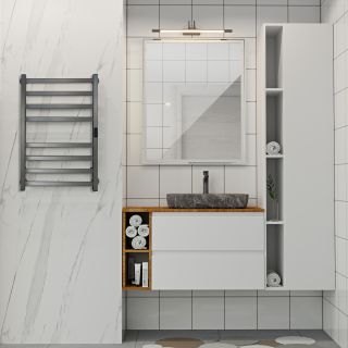 Полотенцесушитель электрический Indigo Oktava Slim 3 LСLOKS3E80-50GFMRt 80x50 см графит металлик