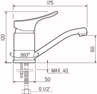 Смеситель для кухни РМС SL120-004-15 хром