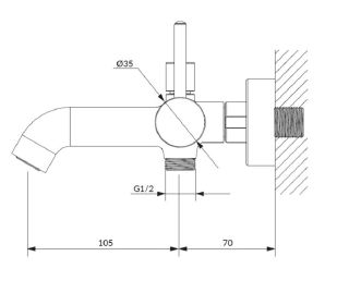 Смеситель для ванны Omnires Y матовое золото Y1231GLB