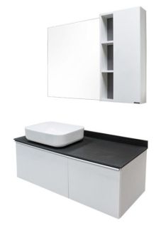 Тумба COMFORTY Милан-120 00-00013784, с графитовой столешницей с раковиной Comforty T-Y9378